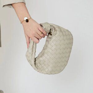 Cream Woven Handbag